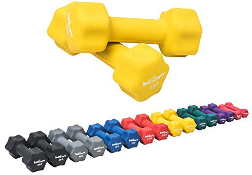 Bad Company Neopren Hanteln 2 x 2 kg gelb - Kleine Hantel gummiert für Fitness Gymnastik Aerobic Zuhause - Home Gym Kurzhanteln für Frauen Männer - Dumbbells 2kg