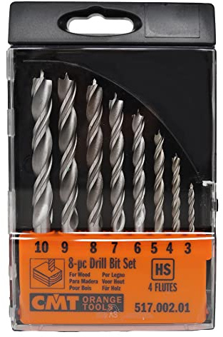 CMT 517.002.01 Set di Punte Elicoidali in Acciaio Super Rapido Hss, Nero/Grigio