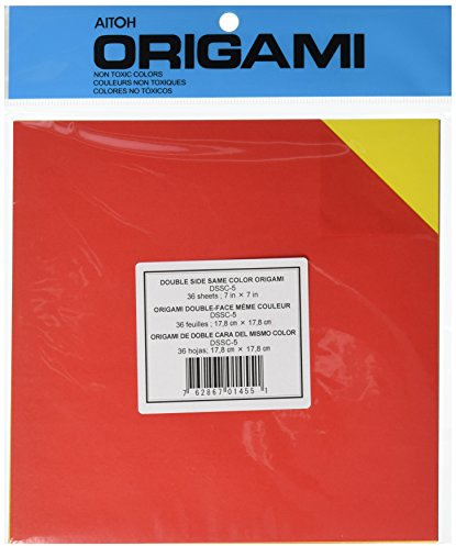 Aitoh Origami Paper 7X7 36 Sheets, Assorted Double Sided Colors