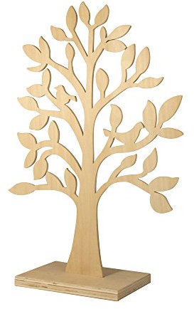 Rayher 62274000 Holz Baum FSC Mix Credit, 50cm ø, mit Vögel