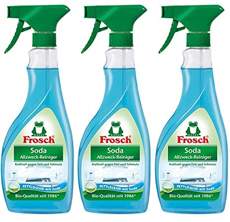 Frosch Soda Allzweck-Reiniger - kraftvoller Haushaltsreiniger, wiederverwendbare Sprühflasche, 3er Pack (3 x500 ml)