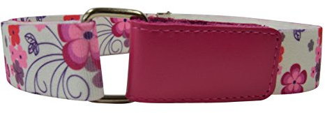 Olata Cintura Elasticizzata per Bambini 1-6 Anni, Apertura Hook & Loop con Stampato design - Fiore Rosa