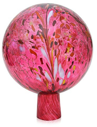 Boule de jardin boule de roses avec granulés Rubis d 15 cm Soufflé handgeformt Lauschaer Verre l'original