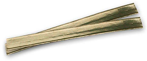 Clips de fermeture, 100 Pièces, extra long, en papier couleur or avec double fil, de clips de fermeture, fermoirs, fermeture Pochette, idéal pour Cellophane Sacs et verre, VIOLONCELLE Fan Pochette de cellules, Sac à fond, zellofanb eutel