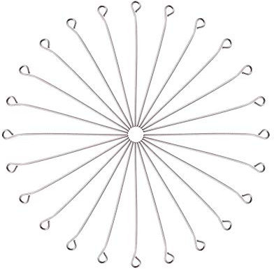 PH PandaHall 100pcs widerstandsfähige Edelstahl Augenstifte 40mm Kopf Pin Silber Kopf Pins Schmuck Herstellung Pins für DIY Ohrring Anhänger Armband Halskette Schmuck Handwerk Herstellung, Loch: 2mm.