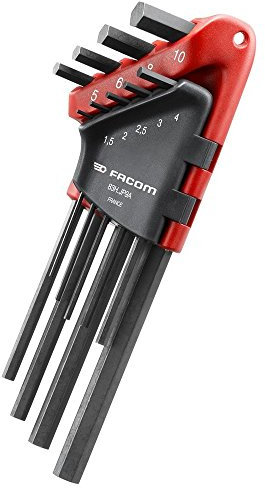 FACOM - Jeu de 9 Clés Allen Mâles Coudées 6 Pans - 83H.JP9A - 4 Types de Dimensions et de Têtes - Étui Compact à Volet Rabattable - Matériau Robuste - Pour Particuliers et Professionnels