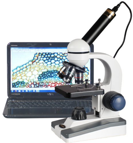 AmScope M150C-E5 40 x 1000 x LED Grueso y Fino Student Focus Ciencia Microscopio Plus 5MP C-mara Usb