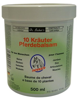 4 Dosen Tiegel 10 Kräuter Pferdebalsam von Dr. Sachers (500ml je Dose)