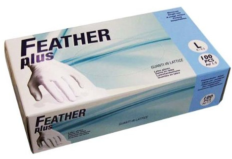 My Benefit 100 guantes desechables de látex natural con polvo, guantes médicos lubricantes internamente con almidón de maíz biodegradable, no estériles, talla L