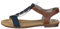 Rieker Femme Sandales 64278,Dame Sandale à lanières,Spartiates,Sandales Gladiator,Chaussures d'été,Confortables,Pazifik/Amaretto / 16,43 EU / 9 UK