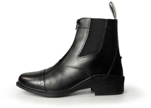 Brogini Tivoli Leather Paddock Zip Front Riding Boot in Black or Brown (Black, 4.5, UK Footwear Size System, Adult, Women, Alpha, Medium, Medium)