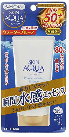Japan Rohto Skin Aqua Super Moisture Essence (Spf50 + Pa ++++) , 80 G (Lot De 1)