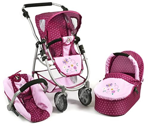 Puppenwagen Emotion All In, 3in1 Puppenwagen-Set bestehend aus Babywanne, Sportsitz und Autositz