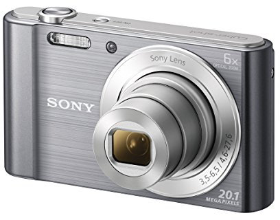 Sony DSC-W810 Digital Compact Camera (20.1 MP, 6 x Zoom, 2.7 LCD, 720p HD, 26 mm Sony G Lens) - Silver (Renewed)