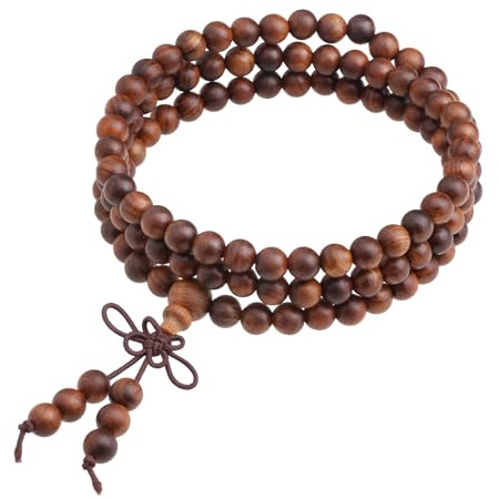 Shanxing 6mm Black Rosewood 108 Prayer Beads Mala Wrap Bracelet for Men Women, Buddha Meditation Worry Beads Bracelet Tibetan Buddhist Buddhism Jewellery Gift Wooden Bead Necklace