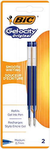 BIC Gel-ocity Original Gel-Roller Nachfüllminen in Blau - 2er Set, 0,7 mm