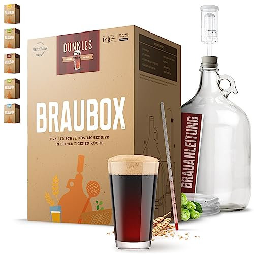 Braubox®, Sorte Dunkles | Bierbrauset für die Küche | mit 5-Liter-Gärflasche | wiederverwendbar | Erfolgsgarantie von Besserbrauer