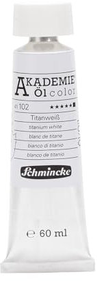 Schmincke – AKADEMIE® Öl color, feine Künstler-Ölfarben, Titanweiß, 41 102 011, 60 ml Tube, höchst lichtecht, Ölmalerei
