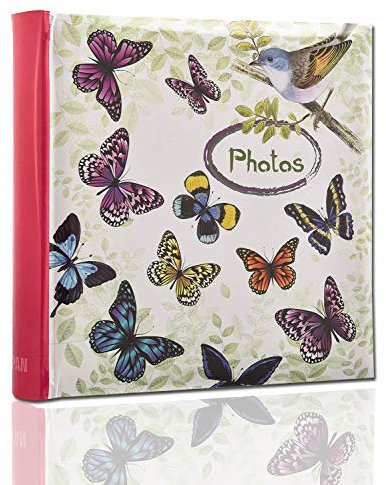 Arpan Cream Photo Album Large Slip In Album 200 Holds 6 x 4'' - Vintage Butterfly