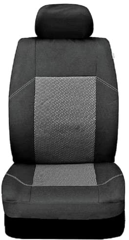 Sakura Ealing SS5291 - Set Completo di Coprisedili e Copri Poggiatesta per Auto, Universale, Bordi Elasticizzati, Compatibile con Airbag Laterale, Lavabile in Lavatrice, Nero