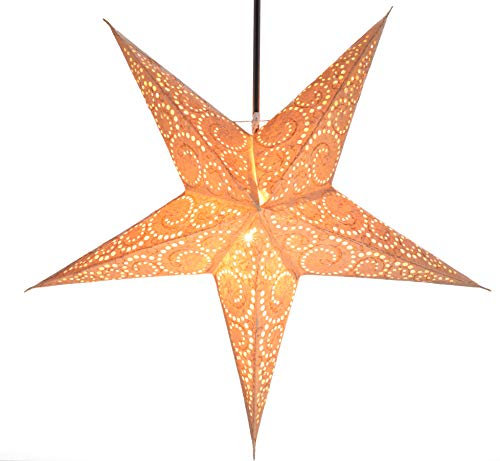 GURU SHOP Faltbarer Advents Leucht Papierstern, Weihnachtsstern 60 cm - Attila, Papiersterne 60 cm