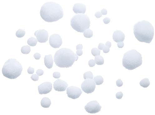 Efco Pompons für Besätze 7, 10, 15, 20, 25 mm, 75 Stück, weiß