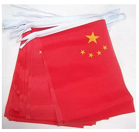 AZ FLAG - Fahnenkette China 6 Meter Mit 20 Flaggen - 21x14 cm - Chinesische Girlande Flaggenkette 14 x 21 cm