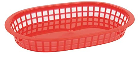 Olympia Oval Food Basket Red 275X175mm Storage Restaurant Innovative Design 6pc