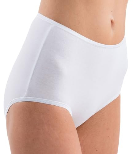 HERMKO 1150 5er Pack Damen Maxi-Slip aus 100% Bio-Baumwolle, Farbe:weiß, Größe:52/54 (XXL)