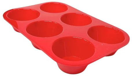 Guardini, Stampo 6 muffins 16x25 cm, Silicone alimentare, Rosso, Made in Italy, Linea Juliette