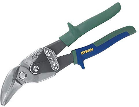 IRWIN 10504316N - Tijeras corta chapa corte curvado 20SR, curvas rectilíneas, en ángulo y a la derecha