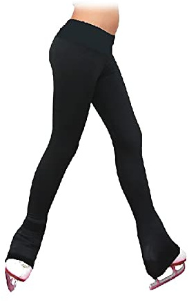 ChloeNoel Figure Skating All Black 3 Waist Band Skate Pants P22 Black Child Large