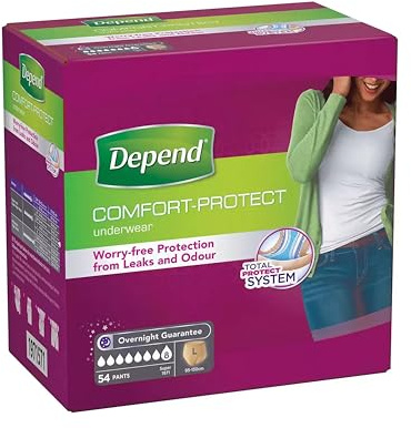 Huggies Depend Ropa interior absorbente Absorción Super Talla L Mujer - 54 unidades