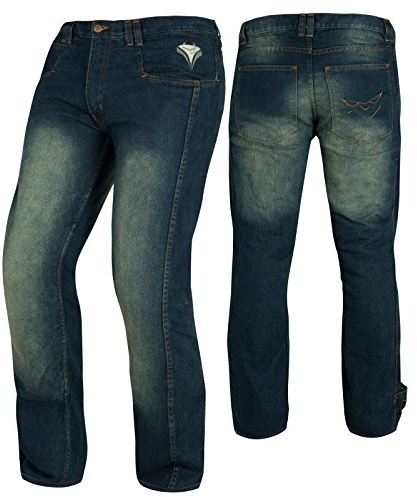 A-pro Jeans Moto Scooter Homologado CE Protectores Pantalon Azul 34