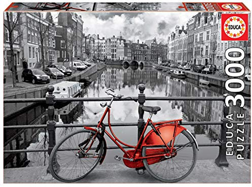 Educa 16018, Fahrrad in Amsterdam, 3000 Teile Puzzle für Erwachsene und Kinder ab 14 Jahren, Niederlande, Fotografie