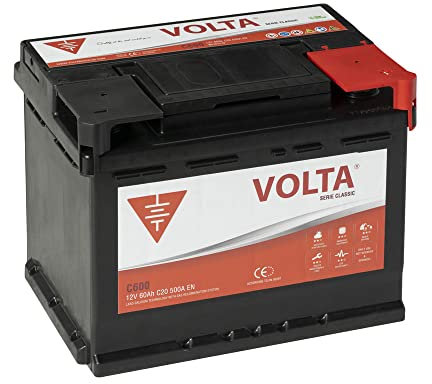 Bateria de Coche Classic 60Ah 500A - Borne +Dcha - Medidas Largo 242 x Ancho 175 x Alto 190 mm con 2 años de Garantía - Fabricación Europea.