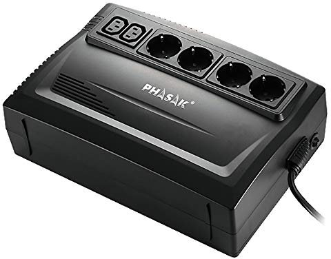 Phasak PH 9475 - Sistema de alimentación ininterrumpida (750 VA, IEC 320-C14, RJ 45, USB, SCHUKO)