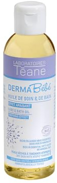 Téane - Olio Doccia e Massaggio Baby certificato biologico - Pelle secca e sensibile con tendenza all'eczema atopico - Olio da massaggio e protezione per il bagno - neonati e bambini - 100 ml