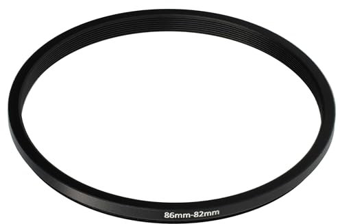 vhbw Anillo Adaptador Step Down de 86 mm a 82 mm para Objetivo de la cámara - Adaptador de Filtro, Metal, Negro