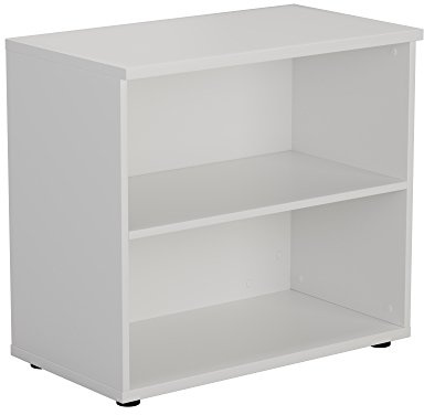Office Hippo Heavy Duty Bookcase, Robust Book Case, Storage Unit with 1 Adjustable Shelf & Adjustable Feet, Stable Home Office Furniture, Simple To Assemble - White