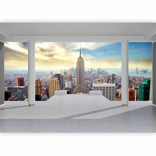 Fotomurale Soggiorno - Carta da parati 350x256 cm TNT Murale alla moda Decorazione da Muro XXL Poster Gigante Design Cameretta Carta per pareti Camera da Letto Citta New York Architettura 10110904-35