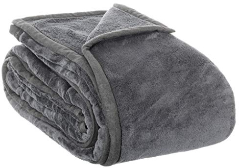 Brandsseller Mikrofiberfleecefilt XXL – 220 x 240 cm (87 x 95 tum) – antracit