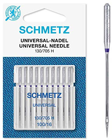 SCHMETZ | 10 Agujas para máquinas de coser | Universal | 130/705 H | Grosor 100/16