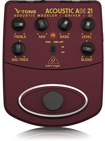 Behringer ADI21 V-Tone Acoustic Modeler Pedal - Effect for Acoustic Guitar