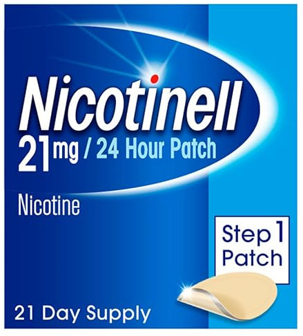 Nicotinell Nicotine 21mg 21Patches, Nicotine Patches, Stop Smoking Aid, 24h Craving Control, Step 1 for Heavy Smokers, Quit Smoking Aid