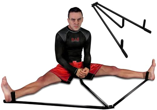Heavy-Duty 3-Bar Leg Stretcher Split Stretching Machine for Martial Arts, Karate, Taekwondo, Yoga, Gymnastics, Cheerleading, Dance, Ballet, Fitness & Exercise, Stainless Steel with Padded Grips