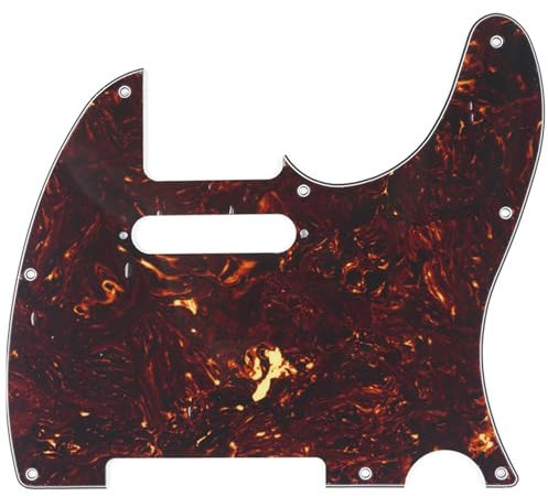Musiclily 8 Löcher Tele Schlagbrett Pickguard für Fender American/Mexican Standard Telecaster Modern Style E-Gitarre,4 lagig Tortoise Shell