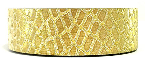 Wrapables Colorful Patterns Washi Masking Tape, Metallic Gold Snake Print
