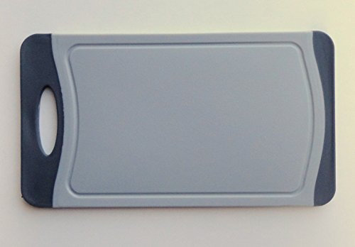 Planche à découper antibactérienne avec poignée, plastique gris alu avec Anthracite, en 3 tailles, plateau, planche à découper, groß 36x25cm