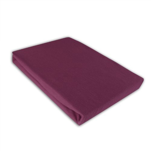 I.C.S. Jersey Spannbettlaken 140-160x200cm Aubergine